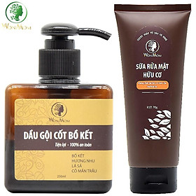 Bộ da đẹp tóc đen, nuôi dưỡng da đẹp, tóc xinh Wonmom  1 sữa rửa mặt + 1