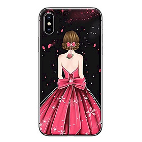 Ốp Lưng Dành Cho iPhone X Cô gái váy hồng