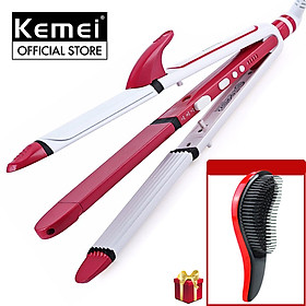 Máy làm tóc 3in1 chuyên dụng KEMEI KM-3304 điều chỉnh 5 mức nhiệt độ thích hợp sử dụng với mọi loại tóc, có thể duỗi tóc là tóc uốn tóc, dập xù, bấm tóc