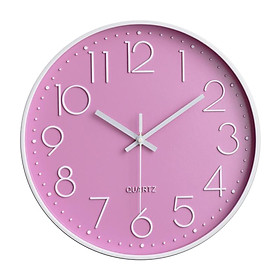 Smart Silent Wall Clock Battery for Home Living Room Kitchen Patio Decor pink