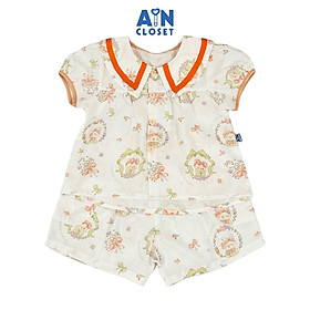 Bộ quần áo Ngắn bé gái họa tiết Mèo Cam cotton - AICDBGELARBH - AIN Closet