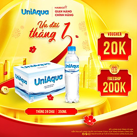 Nước uống đóng chai UniAqua - Thùng 24 chai 350ml