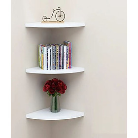 Mua Bộ 3 Kệ Trang Trí Treo Góc Tường Juno Sofa Hình Cung Tròn (Không Cần Khoan Tường) KT 28x 28x1.8cm