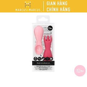 Bộ thìa nĩa tập ăn silicon cho bé Palm Grasp Marcus & Marcus, từ 12 tháng