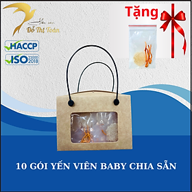 Yến viên BaBy 10 gói chia sẵn Đông trùng Hạ Thảo (tặng kèm 1 gói) - Yến sào cao cấp Đỗ Thị Toán - Tăng cường sức đề kháng -người lớn nhiều năng lượng
