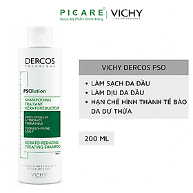 Dầu Gội Vichy Giảm Tình Trạng Bong Tróc Cho Da Đầu Gàu Và Ngứa Dercos PSOlution Keratoreducing Treatment Shampoo 200ml