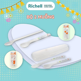 Bộ 2 muỗng ăn dặm kèm hộp Richell Nhật Bản | Baby