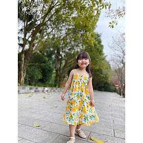 Váy 2 dây cho bé gái 1-10 tuổi có túi dây điều chỉnh được, Đầm trẻ em nhẹ thoáng mát thấm hút mồ hôi