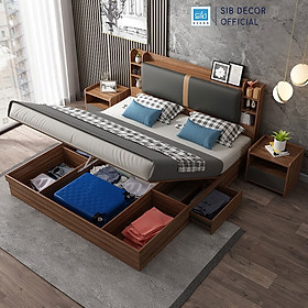 Mua Giường Ngủ Hộp Gỗ Hình Hiện Đại Nhiều Ngăn Lưu Trữ Thương Hiệu SIB Decor GN21