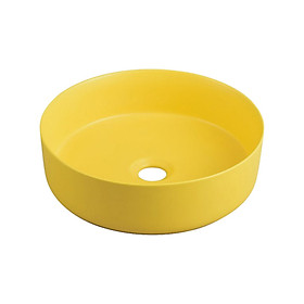 Chậu sứ màu - lavabo sứ màu vàng Kanly SU524
