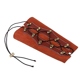 Archery Brown Leather Protective Arm Guard Bracer for Recurve Bow Longbow