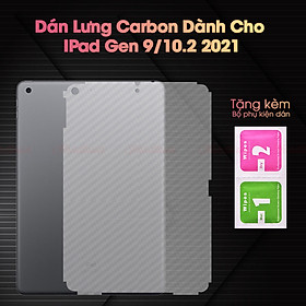 Mua Dán skin mặt lưng vân cacbon dành cho iPad 10.2 Gen 7 8 2019 2020 2021 Kèm Bộ Phụ Kiện Dán - Handtown - Hàng Chính Hãng