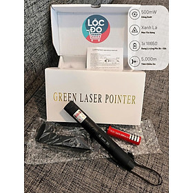 Đèn cầm tay 303 ánh sáng xanh lá – đèn chiếu mini nhỏ gọn, thân kim loại bền, hiệu ứng xoay đẹp