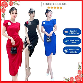 Đầm body công sở dún eo tà đắp chéo che khuyết điểm vòng 2 - VN39235 - Hàng thiết kế cao cấp