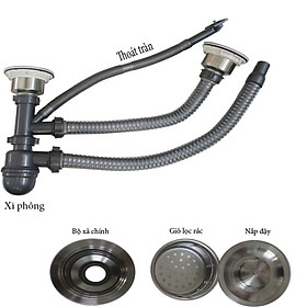 Mua Bộ xi phông ống xả chậu rửa bát 2 ngăn cao cấp