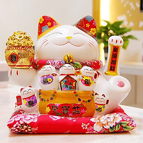 Mua Mèo Thần Tài Thiên Kim Vạn Lượng- Gốm Sứ Nhật cao cấp - 22cm - HCM