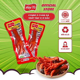 Combo 5 Chân Gà cay Nhất Tâm Xì Dầu Hey Yo 40g