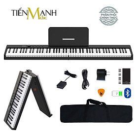 [Gấp Gọn] Đàn Piano Điện Konix PJ88C - 88 Phím Cảm Ứng Lực Midi Keyboard Controllers (Pin sạc, Bluetooth, Pedal sustain PJ88) Hàng Chính Hãng - Kèm Móng Gẩy DreamMaker