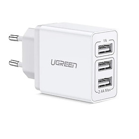 Sạc USB 3 cổng đa năng màu trắng Ugreen 13MT50817ED 5v 3.1A hàng chính hãng