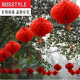 Mua Đèn lồng treo trang trí tết chữ phúc tổ ong đỏ MinMun1618