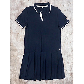 Đầm Nữ Teenie Weenie Bear V Collar Pleated Polo Dress - Size 165/88A