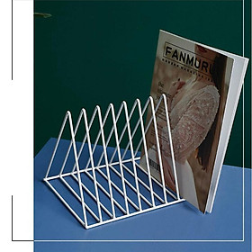 Triangle Metal Iron Bookshelf Magazine Newspaper Storage Rack