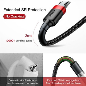 Mua Cáp sạc nhanh Baseus Cafule Micro USB cho Smartphone Android Samsung/ Xiaomi/ Oppo/ Asus/ Huawei (2.4A  Quick charge 3.0  Đâu Micro USB cắm 2 chiều) hàng chính hãng
