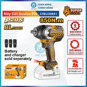 Mua Máy siết bulong INGCO 850NM xe ô tô xe máy xe tải tháo mở ốc bulong pin KHÔNG CHỔI THAN CIWLI2085 kèm 1 sạc 2 pin 4ah