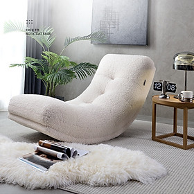 Mua Ghế Sofa Bập Bênh Bọc Vải Lông Cừu Màu Trắng Tinh Tế AC38