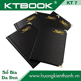 Sổ ghi chép Bìa Da Đen Cao Cấp KTBOOK KT 7 Dày dòng kẻ ngang khổ A5