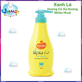 Sữa Tắm Gội Wesser 2in1 Hương Cỏ Xạ Hương (500ml) - Xanh Lá