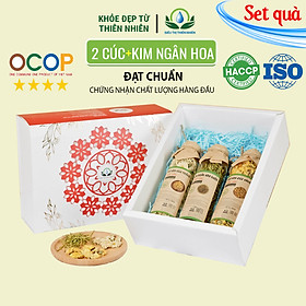 Hộp quà tặng trà hoa cao cấp - Set 6 Cúc Vàng, Cúc Trắng, Kim Ngân Hoa