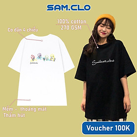 Áo thun nam nữ SAM CLO tay lỡ form rộng Unisex mềm mại, thoáng mát mặc cặp, nhóm in hình SADBOIZVIBES - 100% COTTON