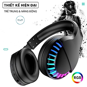 Mua Tai nghe bluetooth headphone gaming  Super Bass đèn led đổi màu RGB dùng cho điện thoại máy tính pc laptop