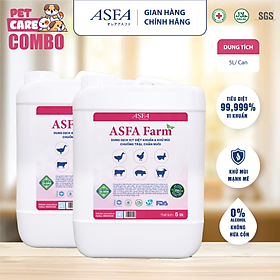 Combo 2 Can Dung Dịch Vệ Sinh, Diệt Khuẩn, Khử Mùi Chuồng Trại, Chăn Nuôi ASFA FARM 5 lít