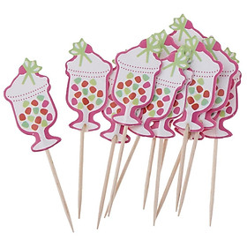 24 Pieces Holding Flowers Cupcake Picks Cake Toppers for Kids Birthday