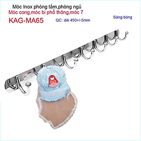 Móc treo quần áo inox, móc bi 7 chấu treo đồ nhà tắm KAG-MA65