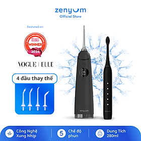 Combo 1 Máy Tăm Nước Zenyum Pro và 1 Bàn Chải Điện ZenyumSonic 2.0 - Màu sắc Đen/Trắng
