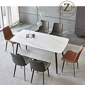 Mua Bàn Ghế Ăn Phong Cách Đương Đại Châu Âu - Xu Hướng Hiện Nay Cho Không Gian Hiện Đại - Chân Thép Mặt Đá - Hàng Nhập Khẩu AZP