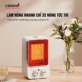 Máy sưởi gốm để bàn PTC cao cấp CREEN CR-H15C hàng chính hãng