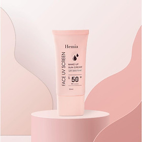 Kem chống nắng HEMIA 50ml dưỡng trắng nâng tone SPF50+ tự nhiên, Thấm mướt nhanh, mịn màng chính hãng Hàn Quốc