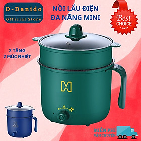 Nồi lẩu mini nhiều chức năng 2 tầng - Ca nấu nướng mì năng lượng điện núm xoay 2 nấc nhiệt độ kèm cặp giá chỉ hấp độ chịu nhiệt miDoctor - Logo bên trên thân ái nồi hình ngẫu nhiên