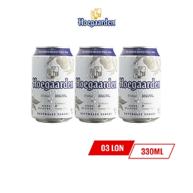 Lốc 3 Lon Bia Hoegaarden White 330ml lon - Dòng Bia Lúa Mì Xuất Xứ Từ Bỉ