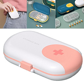 Portable Medicine Storage Box with Pill Cutter ABS Disassemble Pill Organizer Container Splitter for Travel Capsule Vacation Elders Adults