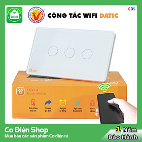 Mua Công tắc thông minh HUNONIC DATIC 3 nút màu trắng - Điều khiển từ xa bằng điện thoại - Công nghệ 4.0