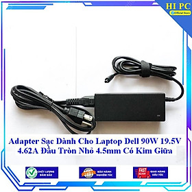 Hình ảnh Sạc Dành Cho Laptop Dell 90W 19.5V 4.62A Đầu Tròn Nhỏ 4.5mm Có Kim Giữa - Kèm Dây nguồn - Hàng Nhập Khẩu