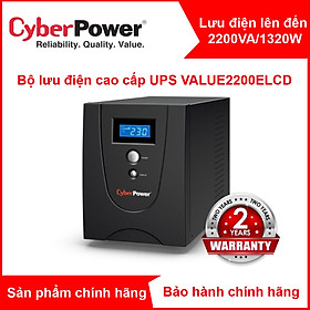 Mua Bộ lưu điện UPS CyberPower VALUE2200ELCD - 2200VA/1320W Hàng cao cấp  màn hình hiển thị LCD  hỗ trợ thiết bị NAS - Hàng Chính Hãng
