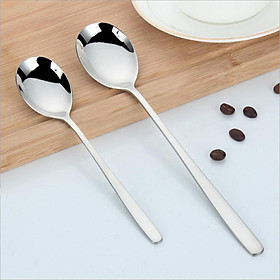 Stainless Steel Stirring Spoon Long Handle Dinner Soup Spoon 16.5cm