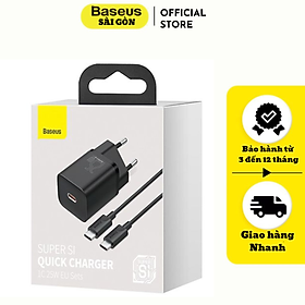 Bộ sạc nhanh Baseus Super Si Quick Charger 1C 25W TZCCSUP- Hàng chính hãng