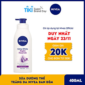 Sữa Dưỡng Thể Trắng Da Nivea Ban Đêm 400ml - 88126